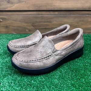 Clarks Ellowyn Lux Loafers‎ Women's 5.5M Bronze Metallic Lightweight Slip On